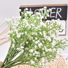 5Pcs Artificial Flowers, Fake Flowers Silk Plastic Artificial Gypsophila Realistic Flower Arrangements Wedding Decoration Table Centerpieces(White)