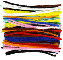 Bright Ideas 100 Assorted 150mm x 5mm, Multi Colour Pipe Cleaners, Chenille Stems, Arts & Craft, Black, White, Yellow, Green, Light Blue, Pink, Orange, Brown, Red, Dark Blue, 150mm