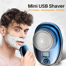USB Mini Shaver,Pocket Size Mini Shaver with Led Charge Indicator,Dry Shave & Wet Electric Razor for Men, Easy One-Button Use Suitable for Face,Beard (Silver)
