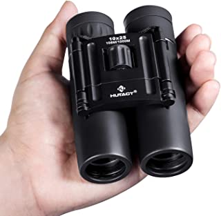 HUTACT Binoculars Compact, 10x25 Small and Lightweight, Rubber Shell Touching, Mini Pocket Folding Binoculars wih Fully Coated Lens for Travel Hiking Bird Watching Adults Kids