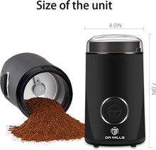 DR MILLS DM-7441 Electric Dried Spice and Coffee Grinder, Blade & Cup Made with SUS304 stianlees Steel(Black