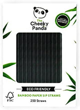 The Cheeky Panda – Bamboo Paper Black Sip Straws | Pack of 250 Straws | Perfect for Cocktails, 100% Biodegradable, Plastic-Free, Eco-Friendly, Strong & Sustainable