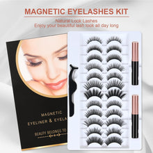 URAQT Magnetic Eyelashes with Eyeliner, 12 Pairs Natural Look False Magnetic Eyelashes with 2 Tubes Waterproof Magnetic Eyeliner, Reusable Fake Eye Lashes for Makeup Eyelashes Extension, No Glue