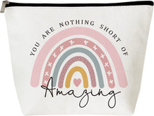 Inspirational Gifts for Women, Thank You Gifts, You are Nothing Short of Amazing Rainbow Makeup Bag, Birthday Gifts for Women, Best Friend, BFF, Bestie, Sister, Boss, Wife, Teacher, NHS, Nurse, Her