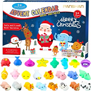 PANSHAN Christmas Fidget Advent Calendar 2022 Soft Rubber Toy Christmas Advent Calendars Gift 24Pcs for Kids Kawaii Animals Santas Toys Xmas Countdown Calendar