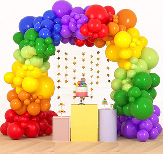 Rainbow Balloon Arch Garland Kit, 151PCS Rainbow Birthday Decorations, Rainbow Balloons for Boys Girls Kids Birthday Party, Baby Shower, Wedding Anniversary, Carnival Party Supplies