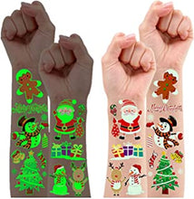 Leesgel Christmas Decorations for Kids, 110 Styles (10 Sheets) Luminous Kids Tattoos Stickers for Glow Christmas Party Games Stuff Xmas Gift Bags Boxes Fillers Birthday Supplies Favor