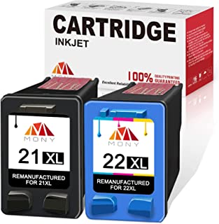 21XL 22XL Mony Remanufactured Ink Cartridges Replacement for hp 21 22 Ink Cartridges for DeskJet 3940 D1470 D1460 D2460 D2360 F380 F2290 F2180 F2280 OfficeJet 4315 PSC 1410 (1 Black, 1 Colour, 2-Pack)