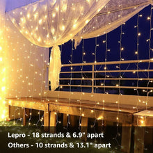 Lepro Curtain Lights Plug in, 306 LED 3m x 3m Warm White Curtain Fairy Lights, 8 Modes Hanging Fairy String Lights Mains Powered for Indoor Outdoor, Garden, Gazebo, Wedding Backdrop, Party and More
