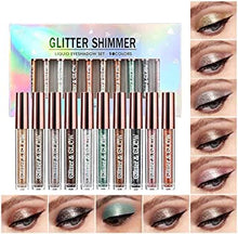 10 Color Metallic Glitter Liquid Eyeshadow Set, Waterproof Smoky Eyeshadow Set, Long-lasting Quick-drying Glitter Eyeshadow Eye Makeup Kits