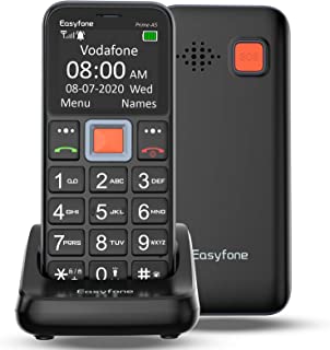 Easyfone Prime-A5 GSM Big Button Mobile Phone, Easy-to-Use Sim-Free Senior Cell Phone for Elderly with Charging Dock