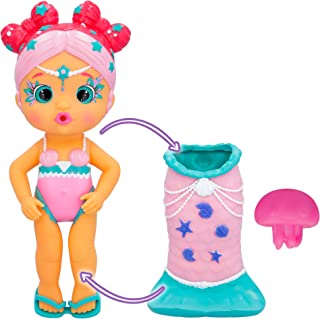 BLOOPIES Magic Tail Mermaids Layla | Mermaid doll with removable tail and her sea friend; they squirt water and blow bubbles - Bath toy and Water games for kids + 18 Months