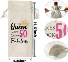 50th Birthday Gifts for Women - Decorative Wine Bag Birthday Gift with Witty Quote - Cute Female Gifts For Women Turning 50 - Best Friend Birthday Gifts, Wife, Mom, Coworker, Sister Birthday Gifts