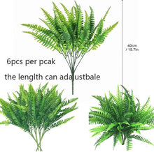 Leixi 6pcs Artificial Plants Fake Plastic Greenery Shrub Bushes UV Resistant Plants Plastic Wheat Grass for Indoor Outdoor Home Garden Decoration (Shurb)