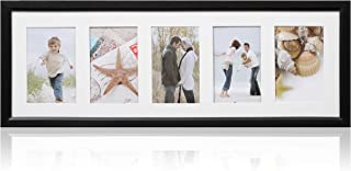 Arpan MDF Multi Aperture Photo Picture Frame 3, 5 or 6 Aperture (5 Aperture Black)