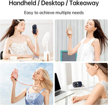 JISULIFE Handheld Mini Fan, Ultra Slim Portable Hand Fan, Small Personal Fan with Bracket, USB Rechargeable Pocket Fan with 3 Speeds, Battery Operated Eyelash Fan for Girls Kids Women Men Travel-Blue