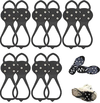 Universal Non-Slip Gripper Spikes,Ice Cleats Crampons with 5 Anti Slip Studs Non-Slip Ice Grips Traction Grippers,for Walking Hiking on SnowSuitable