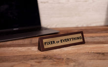 Boxer Gifts Fixer of Everything Novelty Wooden Desk Plaque Sign - Fun Desk Accessories  Funny Secret Santa Gifts For Work Colleague & Office Boss  Unique Fathers Day Gifts For Dad, Brown