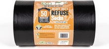 50 Ecobag Heavy Duty Bin Liner Refuse Sacks - 100L Black, 736mm x 990mm, 48