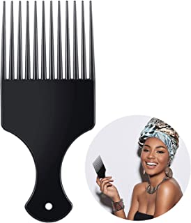 Afro Hair Comb Hair Pick Comb Plastic Afro Pick Hair Comb Smooth Hair Pick Comb Plastic Wide Tooth Hair Pick Comb Hairdressing Styling Tool for Natural Curly Hair Style, Black