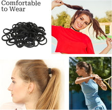 Black Hair Ties 120PCS Seamless Thick Hair Band Elastic Black Ponytails Holders No Damage Soft Hair Tie Seamless Hair Ties for Women Girls Hair