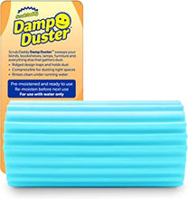 Scrub Daddy Damp Duster, Magical Dust Cleaning Sponge, Duster for Cleaning Venetian & Wooden Blinds, Vents, Radiators, Skirting Boards, Mirrors and Cobwebs, Traps Dust, Light Blue, One Size