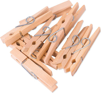 Bamboo Stick Masters Strong Birch Wood Clothes Pegs 100% Biodegradable and Compostable Wood Perfect Clothes Pegs for Craft and Laundry 8.1cm x 1.1cm (100 pieces)