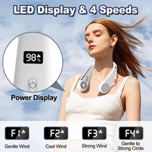 COZII Portable Neck Fan Bladeless, Hanging Neck Fan Rechargeable - 4 Speeds with Circulating Wind, Soft Neckband, 3600mAh Battery, Hands Free Personal Fan Wearable for Outdoor, Sports, Travel