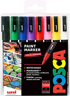 UNIBALL POSCA PC-3M FINE Wallet of 8 STANDARD COLOURS