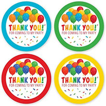 32 X 40mm Bright Thank You for Coming to My Party Stickers - 4 Colours Blue Green Red Yellow (32 Stickers) Ideal for Party Bags - Birthday Party Bag Fillers - Made in the UK