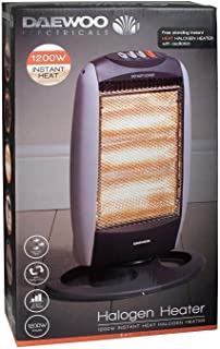 Daewoo 1200w Oscillating Halogen Heater, Black