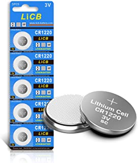 LiCB CR1220 Battery 3V Lithium 5PCS (CR 1220 / Batteries CR1220 / DL1220 / ECR1220) for watches,Remotes,LED lights,electronic devices,Toys,Car key,Scales.