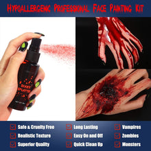 BOBISUKA Halloween Fake Blood Makeup Kit - Realistic Washable Special Effects SFX Makeup Coagulated Blood + Dripping Blood + Spray For Zombie Vampire Monster Cosplay Mouth Clothes Dress Up