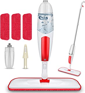 Spray Mop for Floor Cleaning, Domi-patrol Microfiber Floor Mop Dry Wet Mop  Spray with 3 Washable Mop Pads & Refillable Bottle, Dust Cleaning Mop for