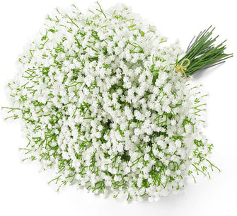 Uhky 6 Pcs Artificial Baby Breath Gypsophila Flowers Bouquets Real Touch Flowers for Wedding Party DIY Wreath Floral Arrangement Home Decoration (White)