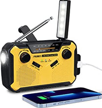 Wind Up Radios Portable, AM/FM Radio Solar, Battery Radio Hand Crank with 2500mAh Power Bank, Dynamo Radio with Torch, Reading Lamp and SOS Alarm for Camping, Hiking and Emergencies by PRUNUS J-369