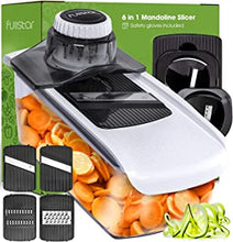 6-in-1 Mandoline Vegetable Slicer Spiralizer - Kitchen Mandolin Slicer Food Slicer Veg Slicer - Mandoline Slicer Professional Onion Slicer Julienne Slicer Potato Slicer Salad Slicer Cheese Grater