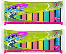 HOMESmith - Colourful Sponge Scourers - Dual Sided Dish Washing & Cleaning Sponges - Absorbent, Non-Scratch, Reusable Scourers - Pack of 20