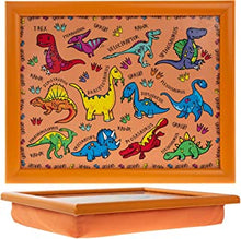 lesser and pavey LP42724 Small Laptray | Cartooned Dinosour Design | 1 Piece-35x28x6 cm Accessory, Orange, L35 x D25 x H6