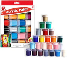 TBC The Best Crafts Acrylic Paint Set, 24 Basics Colors with Bottles (15ml/0.5oz Each), Rich Pigments, Non Toxic for School, Arts and Crafts Projects