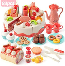 Cake Toy Food Set, 83 PCS Cutting and Decorating Birthday Cake Pretend Toys Role Play Food Sets for Children Kids, Educational Learning Kitchen Playset Toy for 3 4 5 Years Old Girls & Boys