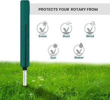 Rotary Washing Line Cover Waterproof Fabric with Zip - Heavy Duty Rotary Clothes Line Cover with Zip - Protective Weather Resistant Parasol Cover for Garden Dryer and Airer (Green)