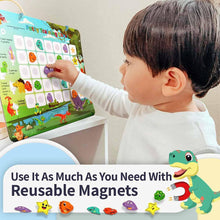 Potty-Training-Chart-with-35 Reusable Magnetic-Stickers. A Dinosaur Potty Chart that Reward Toddlers  Motivational Toilet Potty Training Stickers Chart for Boys & Girls (Dinosaurs)