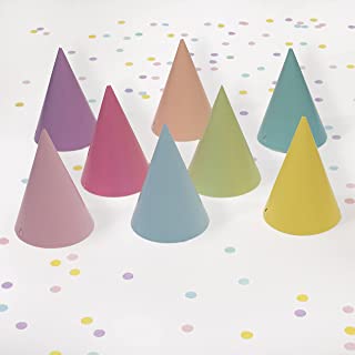 Pastel Party hats 8 Pack - Birthday Party and Celebration Hats