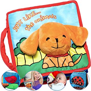 ToBe ReadyForLife Premium Soft Baby Book First Year, Cloth Book with Crinkly Sounds, Fun Interactive Toy, Fabric Book for Babies & Infant 1 Year Old (Boy, Girl), Cute, Touch and Feel Activity