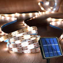 Outdoor Solar LED Strip Lights Warm White, Solar Powered Flexible Waterproof Rope Lights, 8 Modes 180 LED Lights Strip for Garden Porch Gazebo Christmas Pathway Home Patio Umbrella House Eaves Decor