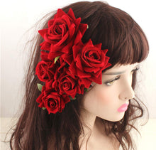 PMELCXD 4 Pieces Rose Hair Clip Flower Hairpin Rose Brooch Floral Clips Women Rose Flower Hair Accessories