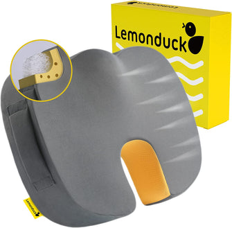 Lemonduck Office Chair Seat Cushion Pad for Lower Back, Coccyx Pain & Sciatica Relief (Grey)