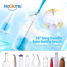 Holikme 8Pcs Bottle Cleaning Brush Set, Long Handle Bottle Cleaner for Washing Narrow Neck Beer Bottles, Wine Decanter, Narrow Cup, Pipes, Hydro Flask Tumbler, Sinks, Cup Cover