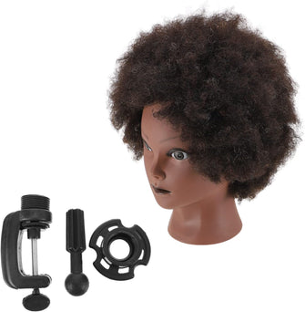 Beaupretty 1pc Real Hair Dummy Head Model Short Hair Mannequin Afro Training Head Mannequin Human Hair Face Makeup Practice Head Wig Head Manikin Head Training Manikin Head Wig Mannequin Head